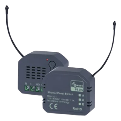 Micromódulo On/Off Shutter / Z-Wave 700 908.4 MHz / AC 85-260V / 1.7A / 44×38×17 mm / 1.73×1.50×0.67 in