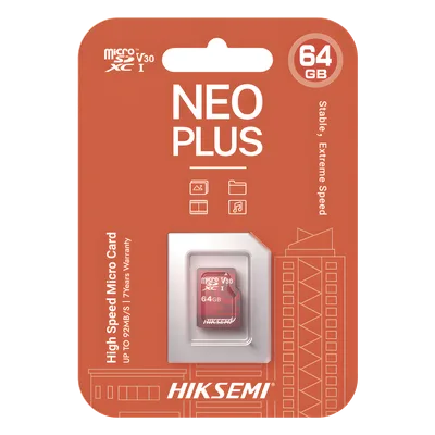 Tarjeta MicroSD / 64 GB / Lectura 95 MB/s / Escritura 40 MB/s / Clase 10 U3 / Grabación 4K / Videovigilancia 24/7