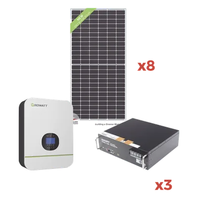 Kit Solar Autónomo / 4400Wp / 14.976kWh / 3000W Inversor / 120Vca / 1400W Max / 10h Operación