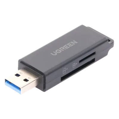 Lector de Tarjetas USB 3.0 / Doble Ranura TF/SD Simultánea / Transferencia 5 Gbps / Soporte 2 TB / Compacto con Llavero