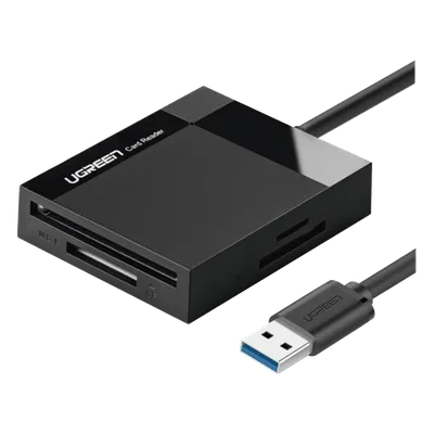 Lector de Tarjetas USB-A 3.0 / 4 en 1 / CompactFlash / SD / MemoryStick / TransFlash / 5 Gbps / Hasta 2 TB / Cable 15 cm