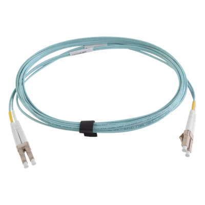 Jumper de Fibra Óptica / Multimodo 50/125 OM4 / LC-LC Duplex / OFNR / 2 m (6.56 ft) / Aqua
