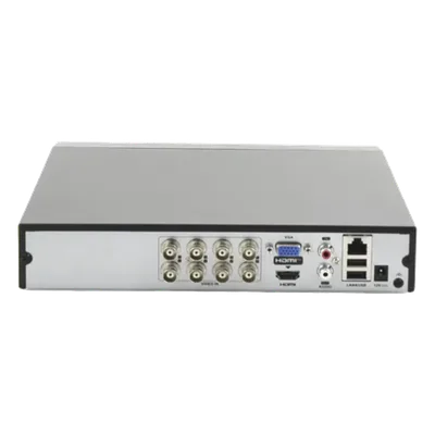 DVR 8 Canales TurboHD + 8 Canales IP / 8 Megapíxel (4K) / Audio por Coaxitron / ACUSENSE Lite / 1 Bahía de Disco Duro / H.265+ / Salida de Video en 4K