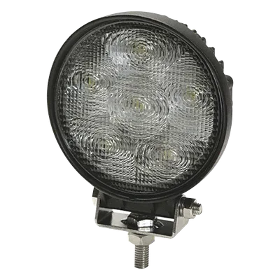 Luz de Trabajo LED / 700 Lumenes / 12-24 VCD / 6 LEDs de 3W / Montaje Pedestal / Lente Redonda Transparente / Aluminio Negro