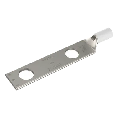 Terminal de Compresión / Barril Largo / Doble Ojillo / Tornillo 1/4" / Cable 14-10 AWG / Espaciado 5/8"