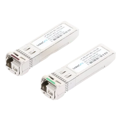 Transceptor Óptico Industrial SFP+ / 10 Gbps / Monomodo 1270/1330 nm / LC/UPC Simplex / Hot-Pluggable / 3 km (9842.5 ft) / 2 Piezas / Rango Industrial -40 a 85°C