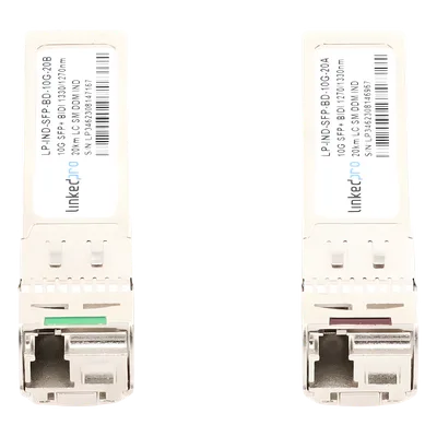Transceptor Óptico Industrial SFP+ / 10 Gbps / Bidireccional Monomodo / 20 km (12.4 mi) / LC/UPC Simplex / DDM / Rango -40 a 85 °C