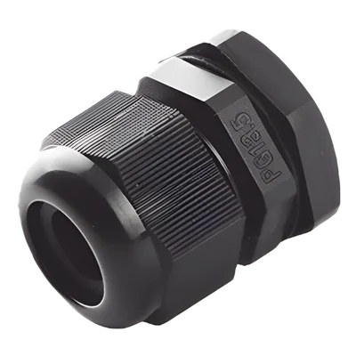 Conector Tipo Glándula / Cable 6-12 mm / Rosca 20.2 mm (51/64') / Plástico Negro / Uso Industrial