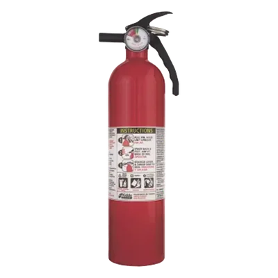 Extintor desechable / Polvo químico seco multipropósito / 2.5 lb / Clase A-B-C / UL 1-A:10-B:C / Soporte metálico