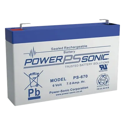 Batería AGM/VRLA Sellada / 6V 7Ah / Terminales F1 / Vida Útil 5 Años / Baja Autodescarga / Certificación UL