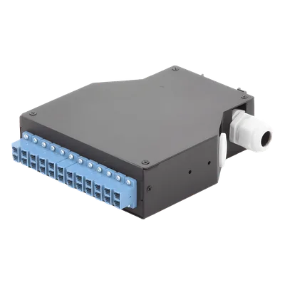 Distribuidor de Fibra Óptica / Riel DIN / 12 Acopladores LC/UPC Duplex / Monomodo / 24 Fusiones / 4 x 12.6 x 14.2 cm (1.57 x 4.96 x 5.59 in)