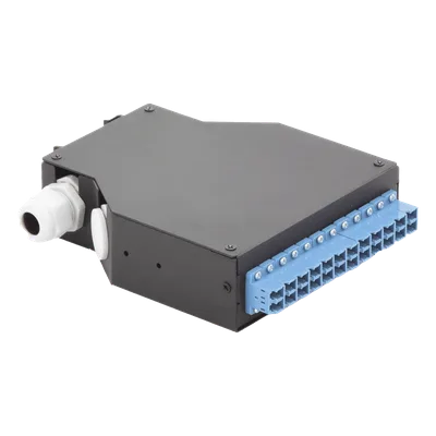 Distribuidor de Fibra Óptica / Riel DIN / 12 Acopladores LC/UPC Duplex / Monomodo / 24 Fusiones / 4 x 12.6 x 14.2 cm (1.57 x 4.96 x 5.59 in)