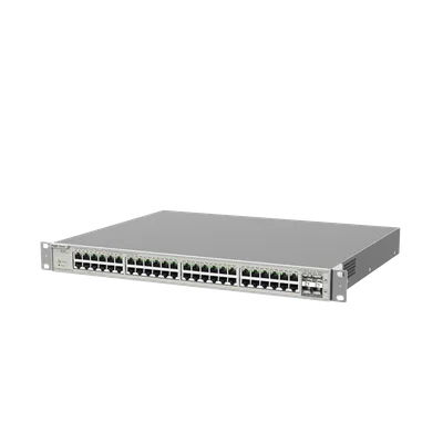 Switch Administrable Capa 3 / 48 Puertos Gigabit PoE+ / 4 SFP+ 10Gb / 176 Gb/s / 740W PoE / Protección 6 kV