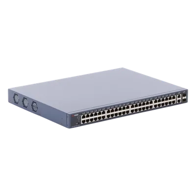 Switch PoE+ Administrable / 48 Puertos Gigabit PoE+ / 2 Puertos Uplink Gigabit / 2 Puertos SFP / 470W / 1U Rack