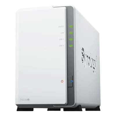 NAS de 2 Bahías / CPU 4 Núcleos 1.7 GHz / 1 GB DDR4 / LAN 1GbE / USB 3.2 Gen 1 / RAID 0, 1, JBOD, SHR