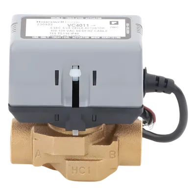 Válvula Motorizada de 2 Vías / Actuador Integrado / Conexión BSPT 3/4" / Control On/Off / 100-130 VCA / Flujo Bidireccional