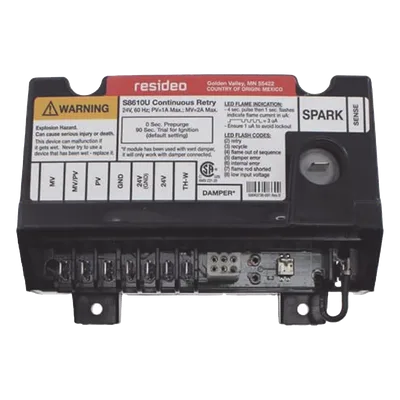 Módulo de Encendido Intermitente / Piloto de Gas Natural o LP / Detección Varilla Simple o Doble / 24 VCA 60 Hz / Cierre 100% Gas / LED Diagnóstico