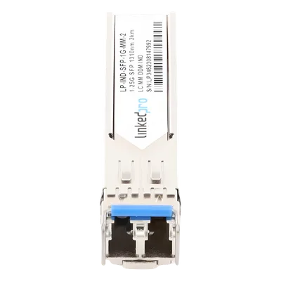 Transceptor SFP Industrial / Multimodo 1310 nm / 1.25 Gbps / 1000BASE-SX / LC/UPC Dúplex / DDM / Alcance 2 km (1.2 mi)