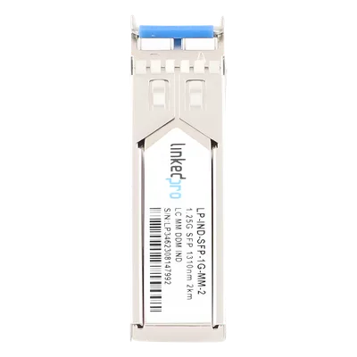 Transceptor SFP Industrial / Multimodo 1310 nm / 1.25 Gbps / 1000BASE-SX / LC/UPC Dúplex / DDM / Alcance 2 km (1.2 mi)