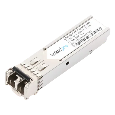 Transceptor Óptico Industrial SFP / Multimodo 850 nm / 1.25 Gbps / 1000BASE-SX / LC/UPC Dúplex / DDM / 550 m (1804.5 ft) / Clase 1 Láser