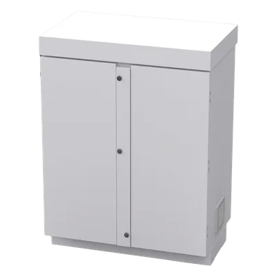 Gabinete Exterior para Baterías y Radiocomunicación / Acero Galvanizado / 12 Baterías PL110D12 / 1180 x 875 x 570 mm / IP para Alta Humedad