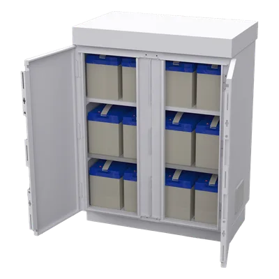 Gabinete Exterior para Baterías y Radiocomunicación / Acero Galvanizado / 12 Baterías PL110D12 / 1180 x 875 x 570 mm / IP para Alta Humedad