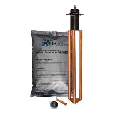 Electrodo de Puesta a Tierra / 25 A / Filtro LCR / Compuesto H2Ohm / Resistencia < 2 Ω / Diseño Delta Tubular