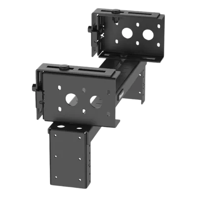 Rack de Distribución Aéreo / 2 UR / Carga 27 kg (60 lb) / Rieles Roscados #12-24 / Profundidad 83 mm (3.3 in) / Montaje Universal
