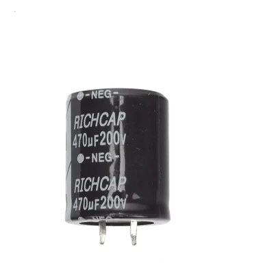 Capacitor de Aluminio / 470μF / 200V / ±20% / 1.45A RMS / 25mm Ø / 1000h @ 105°C