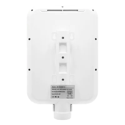 Switch CCTV PoE para exterior / No administrable / Con 4 puertos Gigabit PoE af/at + 1 Puertos Uplink Gigabit + 1 x SFP Gigabit / Presupuesto 65 W / Ideal para Aplicaciones de Videovigilancia