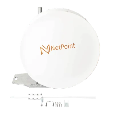 Antena Parabólica Blindada / 90 cm (35.4 in) / 10.1-11.7 GHz / Ganancia 38 dBi / Ajuste Milimétrico / Resistencia 120 km/h (74.6 mph)
