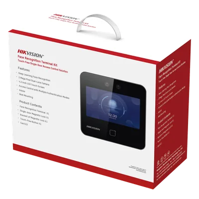 Terminal de Control de Acceso / Reconocimiento Facial 1,500 Rostros / Lector QR y MIFARE / Pantalla Táctil 4.3 Pulgadas / Videoportero 2 MP / Electroimán 600 lbs