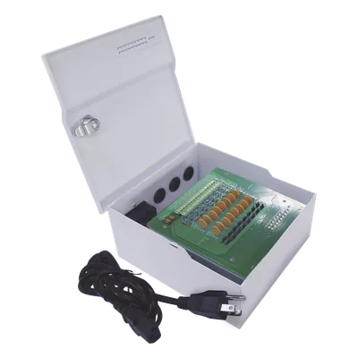 Fuente de poder profesional de 12 Vcc @ 16 A / para 16 cámaras / Con capacidad de batería de respaldo / Requiere batería / Voltaje de entrada de 96-264 Vca