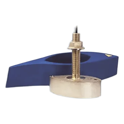 Transductor de montaje a través del casco / Bronce / 1 kW / 3,000 ft (914 m) / Dual frecuencia 42-65 kHz y 130-210 kHz / 12 pines