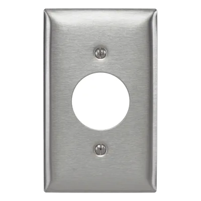 Placa para Receptáculo / Acero Inoxidable 302/304 / No Magnética / 1 Abertura 1.6" (40.6 mm) / Compatible 15, 20 y 30 A