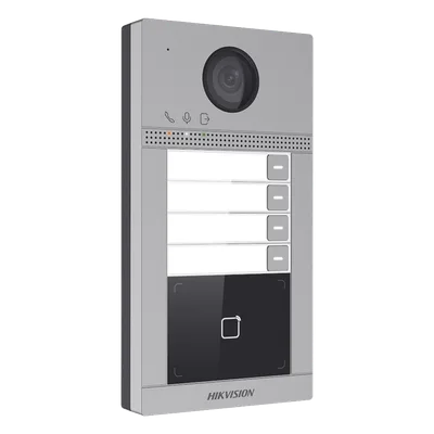 Videoportero IP / 2 Megapixel / PoE / IP65 + IK08 / 4 Departamentos / Apertura con Tarjeta / 2 Puertas / 6 Monitores / 129° / IR 3m