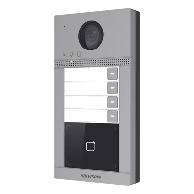 Videoportero IP / 2 Megapixel / PoE / IP65 + IK08 / 4 Departamentos / Apertura con Tarjeta / 2 Puertas / 6 Monitores / 129° / IR 3m