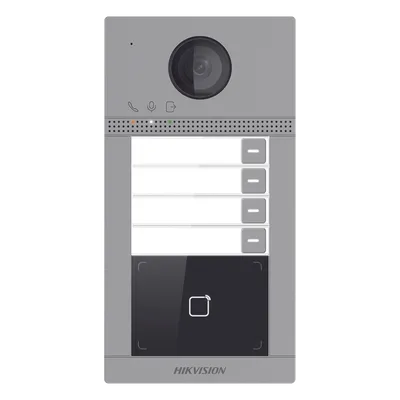 Videoportero IP / 2 Megapixel / PoE / IP65 + IK08 / 4 Departamentos / Apertura con Tarjeta / 2 Puertas / 6 Monitores / 129° / IR 3m