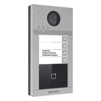 Videoportero IP / 2 Megapixel / PoE / IP65 + IK08 / 4 Departamentos / Apertura con Tarjeta / 2 Puertas / 6 Monitores / 129° / IR 3m