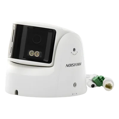 Cámara Turret IP Panorámica / 4 Megapixel / Dual Lente 2.8 mm / 180° / Color 24/7 / Luz Blanca 30 m (98.4 ft) / WDR 130 dB / IP67 / PoE