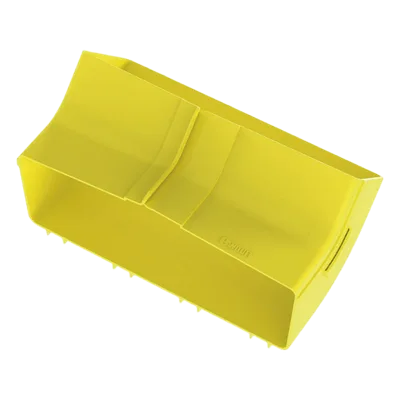 Bajada Vertical Interior / Ángulo 45º / Canaleta 12x4 pulgadas / Radio de Curvatura 50.8 mm / Color Amarillo / UL Listed