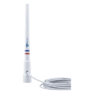 Antena Marina VHF / Fibra de Vidrio / 156-163 MHz / 6.5 dBi / Cable 10 m (32.8 ft) / IP67 / 2.4 m (7.9 ft)