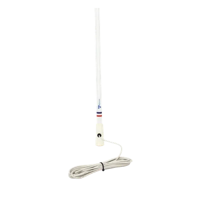 Antena Marina VHF / Fibra de Vidrio / 156-163 MHz / 6.5 dBi / Cable 10 m (32.8 ft) / IP67 / 2.4 m (7.9 ft)