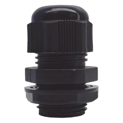 Glándula de Plástico / Rosca NPT 1/2" / Rango de Cable 6-11 mm / Color Negro / Diseño Compacto