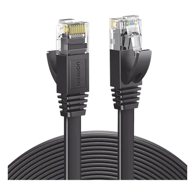 Cable de Red Ethernet Plano / Cat6 / 1m (3.28 ft) / 1000 Mbps / 600 MHz / Conectores RJ45 Chapados en Oro