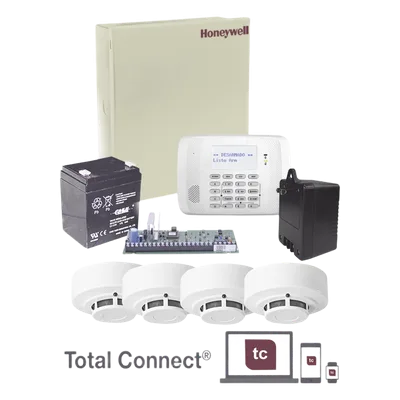Kit panel de alarma VISTA-48LA / Gabinete, transformador y batería / 4 detectores de humo / 48 zonas / 40 inalámbricas 5800 / Total Connect