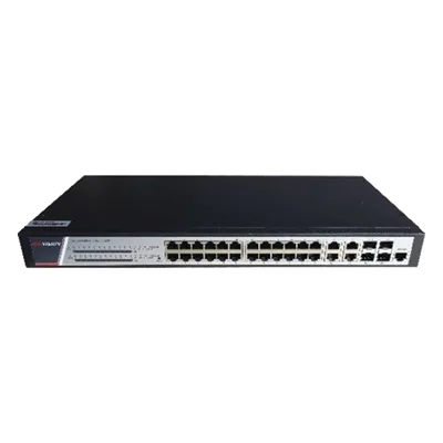 Switch Administrable PoE+ / 24 Puertos Gigabit PoE+ / 4 Puertos Gigabit / 4 Puertos SFP Uplink / 370W / 22.8 Gbps / PoE Extendido 200 m (656 ft)