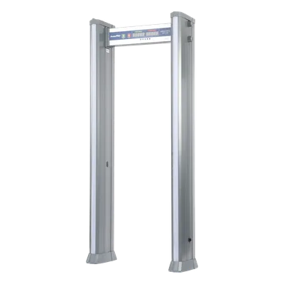 Arco detector de metales / 18 zonas independientes / Uso 100% exterior / Contador de personas / Detección ferrosa y no ferrosa / 50+ inspecciones/minuto