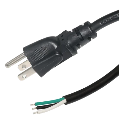 Cable de Alimentación AC / 120-240 Vca / 1.8 m (5.91 ft) / 3 Fases / 18 AWG / Clavija Tipo B / Puntas Libres