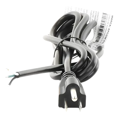 Cable de Alimentación AC / 120-240 Vca / 1.8 m (5.91 ft) / 3 Fases / 18 AWG / Clavija Tipo B / Puntas Libres